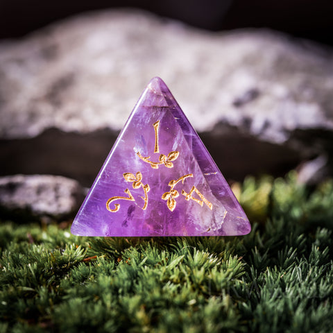 URWizards Dnd Amethyst Gemstone Engraved Dice Set Plant Vine Style - Urwizards
