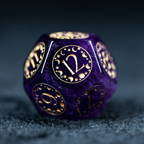 URWizards D&D Amethyst Engraved Dice Set Lunar Eclipse - Urwizards