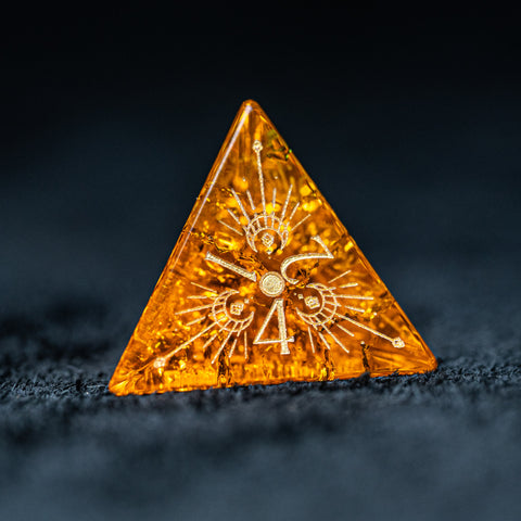 URWizards D&D Blast Lava Glass Engraved Dice Set Lunar Eclipse - Urwizards