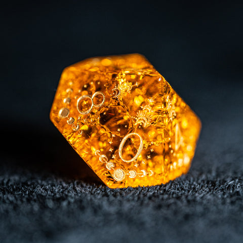 URWizards D&D Blast Lava Glass Engraved Dice Set Lunar Eclipse - Urwizards