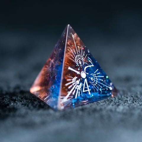 URWizards D&D Resin Dawn Glitter Engraved Dice Set Lunar Eclipse - Urwizards