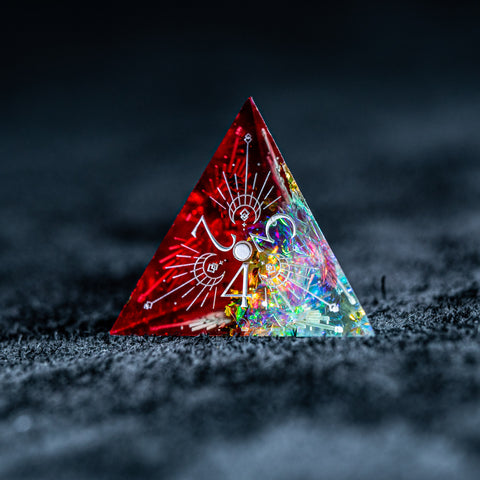 URWizards D&D Resin Toxic Glitter Engraved Dice Set Lunar Eclipse - Urwizards