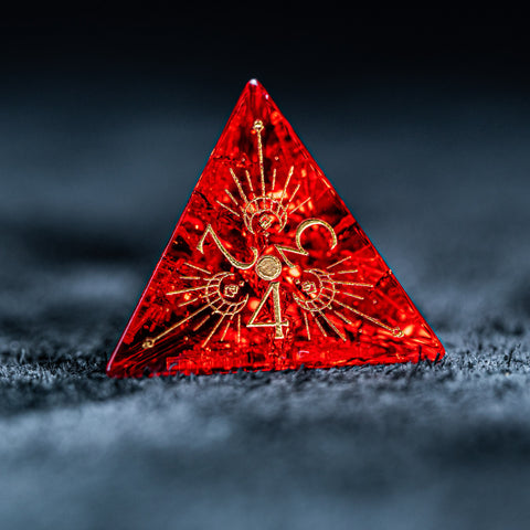 URWizards D&D Blast Red Glass Engraved Dice Set Lunar Eclipse - Urwizards