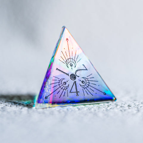 URWizards D&D Dichroic Glass Engraved Dice Set Lunar Eclipse - Urwizards