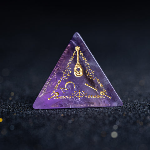 URWizards D&D Amethyst Engraved Dice Set Bard Style - Urwizards