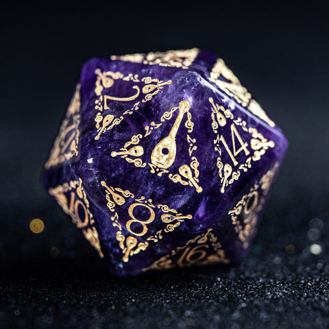 URWizards D&D Amethyst Engraved Dice Set Bard Style - Urwizards