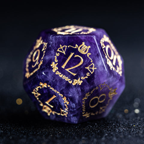 URWizards D&D Amethyst Engraved Dice Set Bard Style - Urwizards
