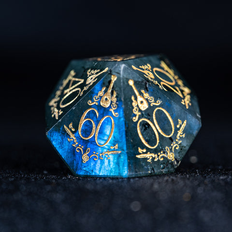 URWizards D&D Labradorite Engraved Dice Set Bard Style - Urwizards