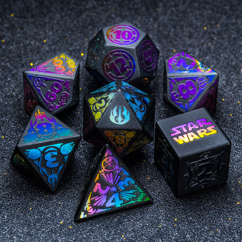 URWizards Obsidian Raised Plating Number Dice Set Star Wars - Urwizards
