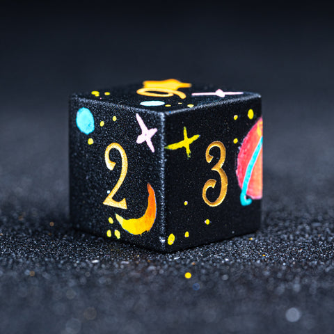 URWizards D&D Obsidian Engraved Dice Set Hand-painted Galaxy - Urwizards