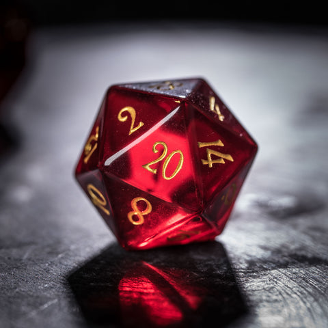 URWizards Dnd Garnet Glass Engraved Dice Set - Urwizards