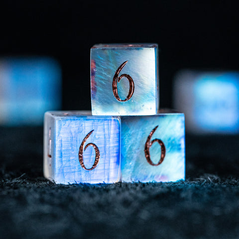 URWizards D&D Engraved Natural Moon Stone D6 Dice - Urwizards