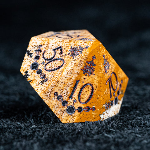URWizards D&D Picture Jasper Engraved Dice Set Lunar Eclipse - Urwizards