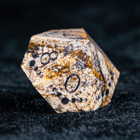 URWizards D&D Picture Jasper Engraved Dice Set Lunar Eclipse - Urwizards