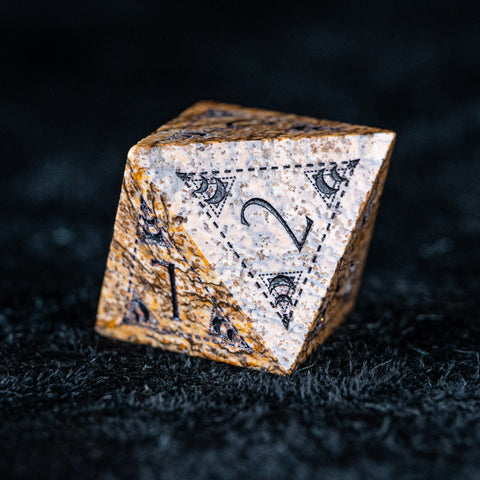 URWizards D&D Picture Jasper Engraved Dice Set Lunar Eclipse - Urwizards