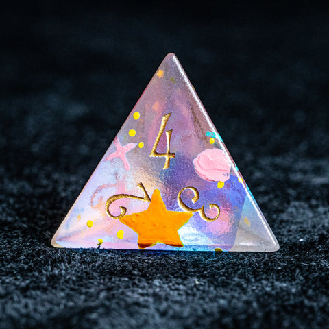 URWizards D&D Raised Prism Glass Engraved Dice Set Hand-painted Galaxy - Urwizards