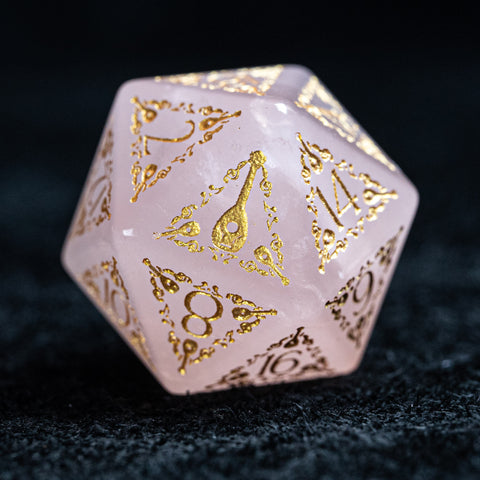 URWizards D&D Rose Quartz Engraved Dice Set Bard - Urwizards