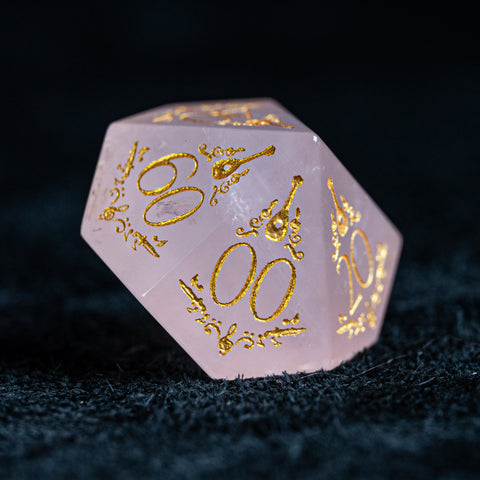 URWizards D&D Rose Quartz Engraved Dice Set Bard - Urwizards