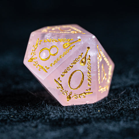 URWizards D&D Rose Quartz Engraved Dice Set Bard - Urwizards