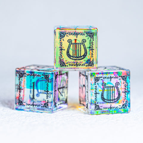 URWizards D&D Prism Glass Engraved Dice Set Bard - Urwizards