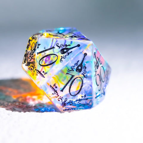 URWizards D&D Prism Glass Engraved Dice Set Bard - Urwizards