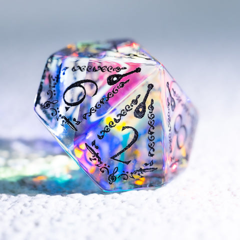 URWizards D&D Prism Glass Engraved Dice Set Bard - Urwizards