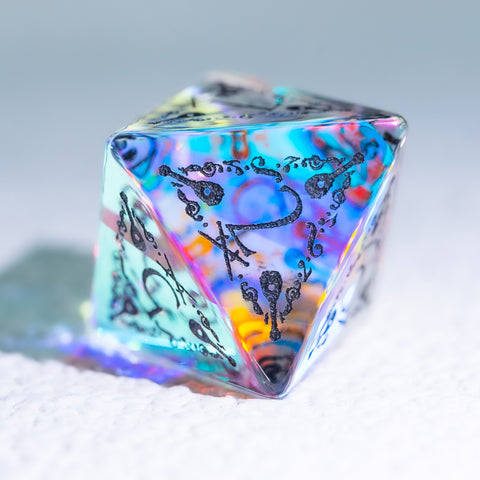 URWizards D&D Prism Glass Engraved Dice Set Bard - Urwizards