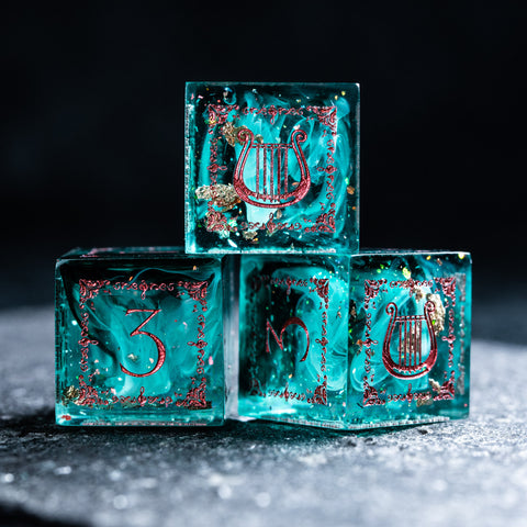URWizards D&D Resin Eternally Forest Engraved Dice Set Bard Style - Urwizards