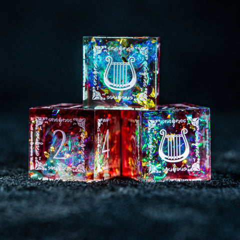 URWizards D&D Resin Toxic Engraved Dice Set Bard Style - Urwizards