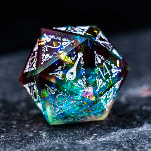 URWizards D&D Resin Toxic Engraved Dice Set Bard Style - Urwizards