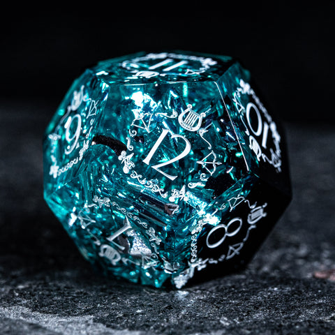 URWizards D&D Resin Night Neon Engraved Dice Set Bard Style - Urwizards