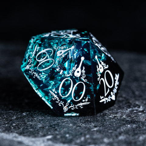 URWizards D&D Resin Night Neon Engraved Dice Set Bard Style - Urwizards
