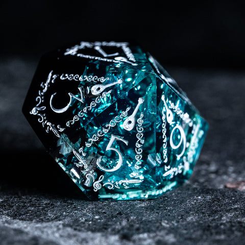 URWizards D&D Resin Night Neon Engraved Dice Set Bard Style - Urwizards