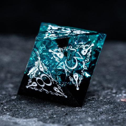 URWizards D&D Resin Night Neon Engraved Dice Set Bard Style - Urwizards