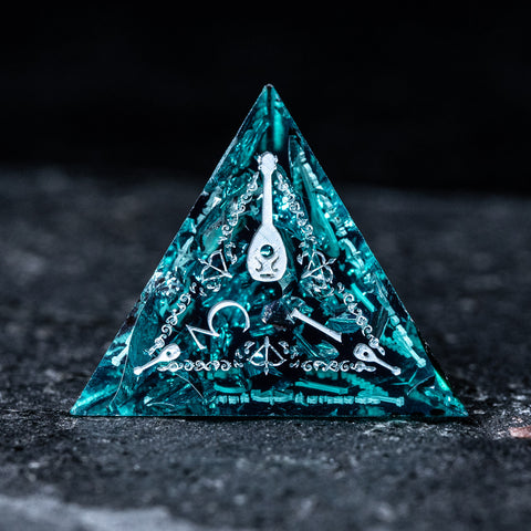 URWizards D&D Resin Night Neon Engraved Dice Set Bard Style - Urwizards