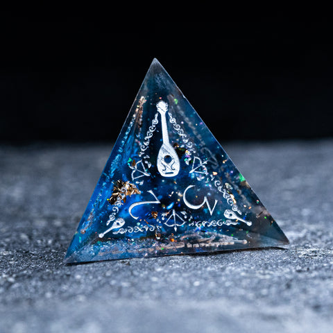 URWizards D&D Resin Dawn Glitter Engraved Dice Set Bard Style - Urwizards