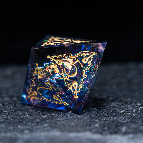 URWizards D&D Resin Night Neon Engraved Dice Set Bard Style - Urwizards