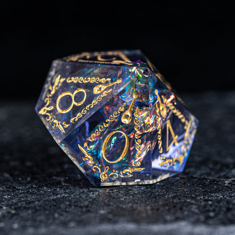 URWizards D&D Resin Night Neon Engraved Dice Set Bard Style - Urwizards