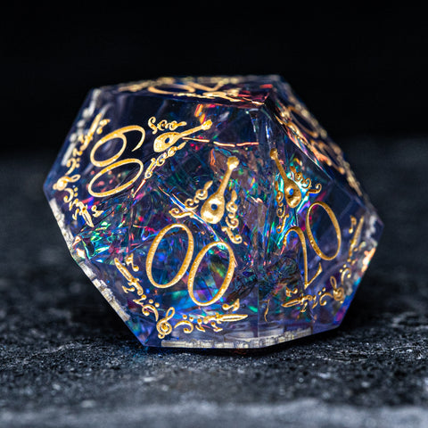 URWizards D&D Resin Night Neon Engraved Dice Set Bard Style - Urwizards