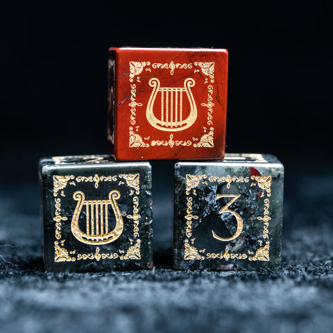 URWizards D&D Bloodstone Engraved Dice Set Bard Style - Urwizards
