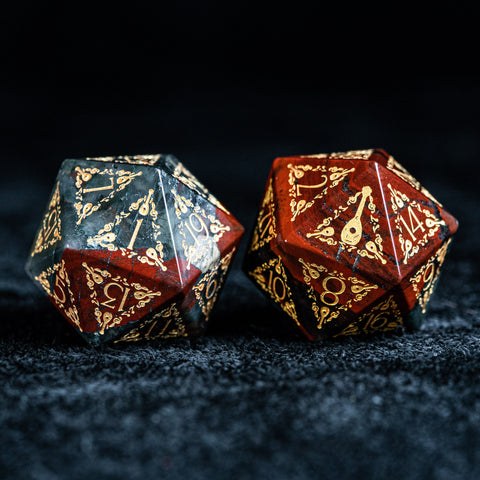 URWizards D&D Bloodstone Engraved Dice Set Bard Style - Urwizards