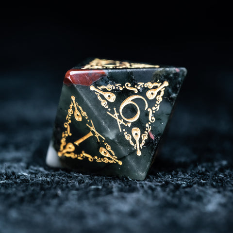 URWizards D&D Bloodstone Engraved Dice Set Bard Style - Urwizards