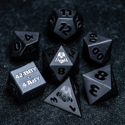 URWizards D&D Obsidian Gemstone Raised Dice Set Darth Vader - Urwizards