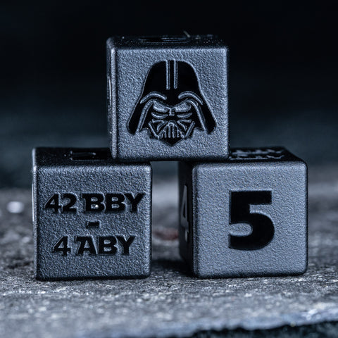 URWizards D&D Obsidian Gemstone Raised Dice Set Darth Vader - Urwizards