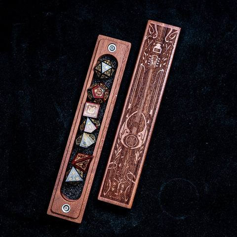 URWizards Engraved Padauk D&D Dice Box Bard Style - Urwizards