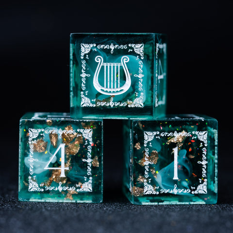 URWizards D&D Resin Eternal Forest Engraved Dice Set Bard Style - Urwizards