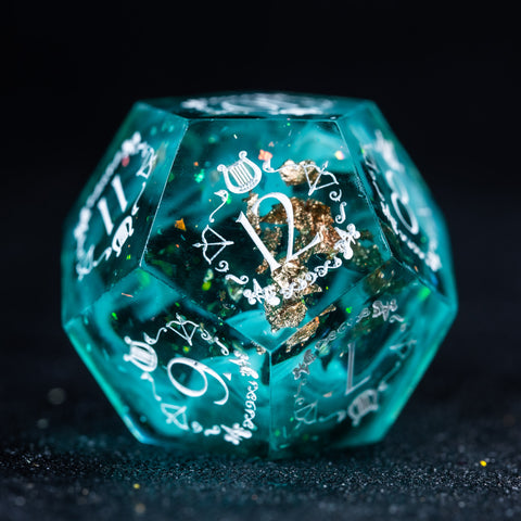 URWizards D&D Resin Eternal Forest Engraved Dice Set Bard Style - Urwizards