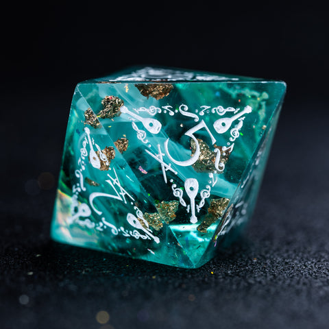 URWizards D&D Resin Eternal Forest Engraved Dice Set Bard Style - Urwizards