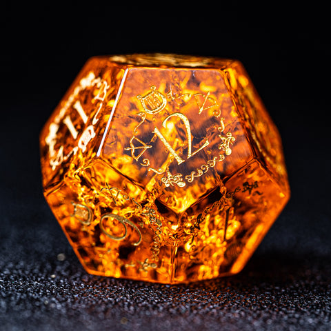 URWizards D&D Blast Lava Glass Engraved Dice Set Bard Style - Urwizards