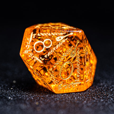 URWizards D&D Blast Lava Glass Engraved Dice Set Bard Style - Urwizards